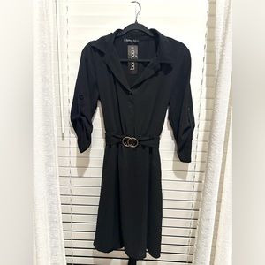 black dress with belt